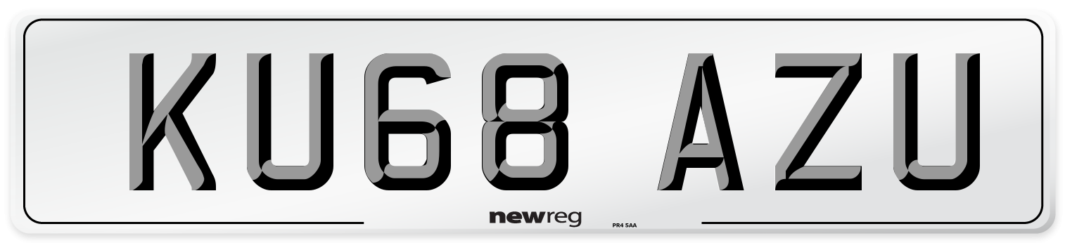 KU68 AZU Number Plate from New Reg
